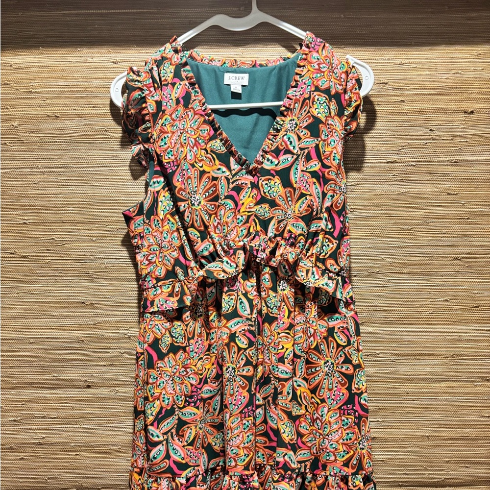 J.Crew multi- colored lined A line dress.